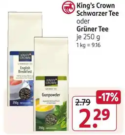 Rossmann King's crown schwarzer tee oder grüner tee Angebot