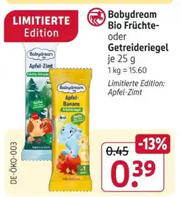 Rossmann Babydream bio früchte-riegel Angebot