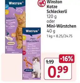Rossmann Winston katze schleckerli oder mini-würstchen Angebot