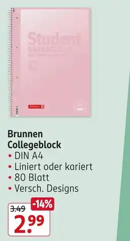 Rossmann Brunnen collegeblock Angebot