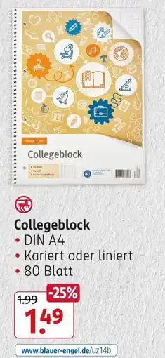 Rossmann Collegeblock Angebot