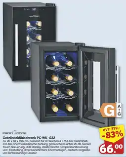 Famila Nord West PROFI COOK Getränkekühlschrank PC-WK 1232 Angebot