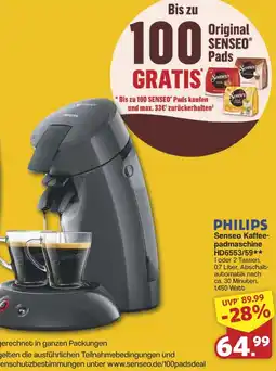 Famila Nord West PHILIPS Senseo Kaffeepadmaschine HD6553/59 Angebot