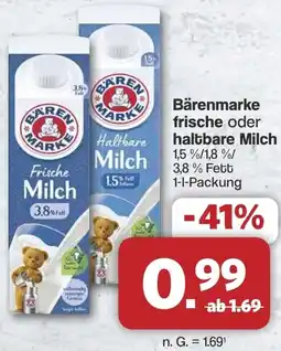 Famila Nord West Bärenmarke frische oder haltbare Milch Angebot