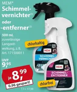 Sonderpreis Baumarkt MEM Schimmelvernichter oder -entferner Angebot