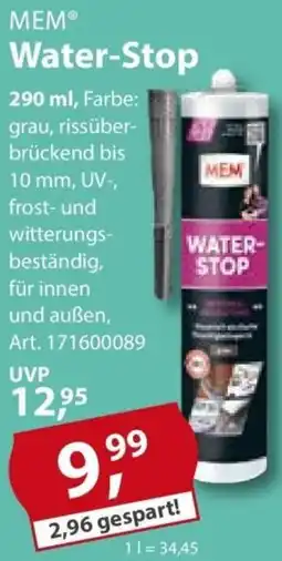 Sonderpreis Baumarkt MEM Water-Stop Angebot