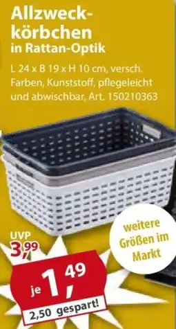 Sonderpreis Baumarkt Allzweckkörbchen in Rattan-Optik Angebot
