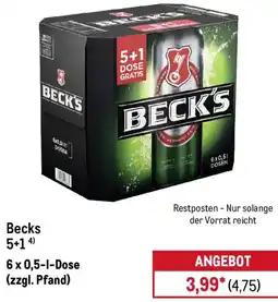 METRO Becks 5+1 Angebot