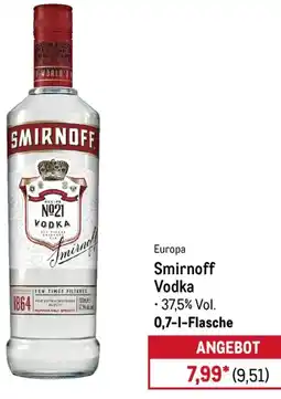 METRO Smirnoff Vodka Angebot