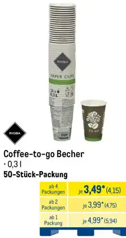 METRO RIOBA Coffee-to-go Becher Angebot