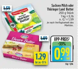diska Sachsen Milch oder Thüringer Land Butter Angebot