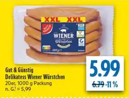 diska Gut & Günstig Delikatess Wiener Würstchen Angebot