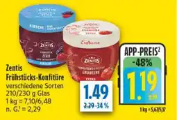 diska Zentis Frühstücks-Konfitüre Angebot