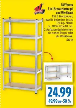 diska EASYmaxx 2 in 1 Schwerlastregal und Werkbank Angebot