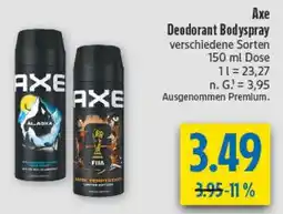 diska Axe Deodorant Bodyspray Angebot