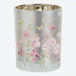 NKD Kerzenglas mit Blumen-Motiv Angebot