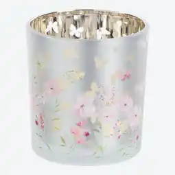 NKD Kerzenglas mit Blumen-Motiv Angebot