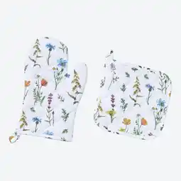 NKD Küchen-Handschuh/Topflappen-Set mit Blumendesign, 2-teilig Angebot