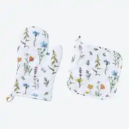 NKD Küchen-Handschuh/Topflappen-Set mit Blumendesign, 2-teilig Angebot