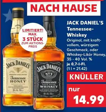 Kaufland JACK DANIEL'S Tennessee- Whiskey Angebot