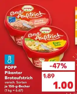 Kaufland POPP Pikanter Brotaufstrich Angebot