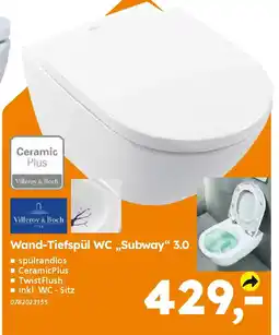 Globus Baumarkt Villeroy & Boch Wand-Tiefspül WC,,Subway" 3.0 Angebot