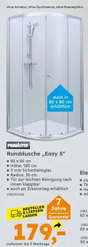 Globus Baumarkt PRIMASTER Runddusche,,Easy 5" Angebot
