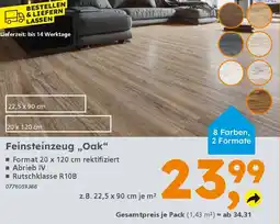 Globus Baumarkt Feinsteinzeug „Oak" Angebot