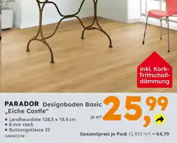Globus Baumarkt PARADOR Designboden Basic ,,Eiche Castle" Angebot