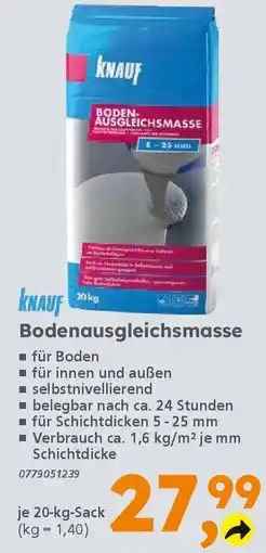 Globus Baumarkt KNAUF Bodenausgleichsmasse Angebot
