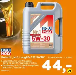 Globus Baumarkt LIQUI MOLY Motoröl,,Nr.1 Longlife III 5W30" Angebot