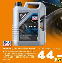 Globus Baumarkt LIQUI MOLY Motoröl „Top Tec 4600 5W30" Angebot