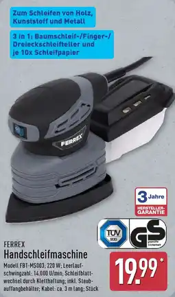 Aldi Nord FERREX Handschleifmaschine Angebot