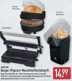 Aldi Nord AMBIANO Burger-/Popcorn-Maschine/Kontaktgrill Angebot