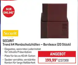 METRO Securit Trend A4 Menüschutzhüllen - Bordeaux (20 Stück) Angebot
