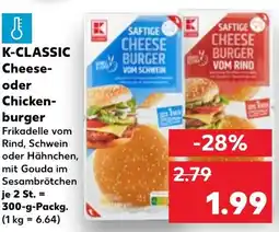Kaufland K-CLASSIC Cheese- oder Chickenburger Angebot