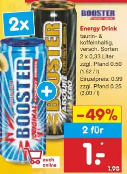 Netto Marken-Discount Booster Energy Drink Angebot