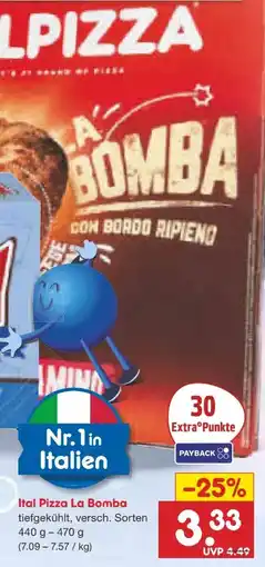 Netto Marken-Discount Iitalpizza Pizza La Bomba Angebot