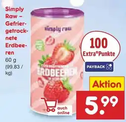 Netto Marken-Discount Simply Raw Gefriergetrocknete Erdbeeren in Scheiben Angebot
