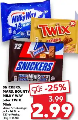 Kaufland SNICKERS MARS, BOUNTY - MILKY WAY oder TWIX Minis Angebot