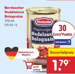 Netto Marken-Discount Bernbacher Unsere originale Nudelsauce Bolognaise Angebot