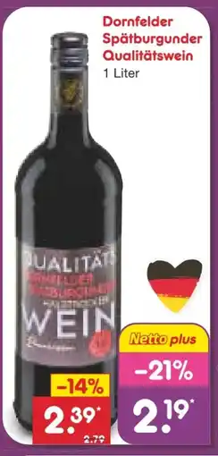 Netto Marken-Discount Dornfelder Spätburgunder Angebot