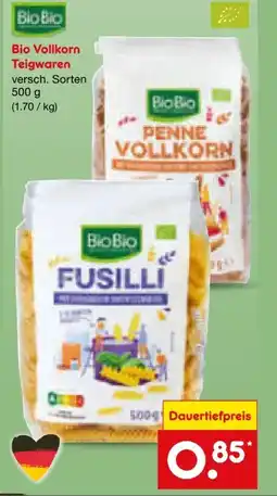 Netto Marken-Discount BioBio Bio-Vollkorn Teigwaren Angebot