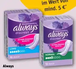 REWE Center Always Discreet Inkontinenz-Einlagen Angebot