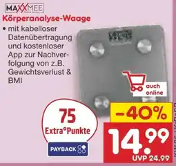 Netto Marken-Discount Maxxmee Digitale Körperanalyse-Waage Angebot