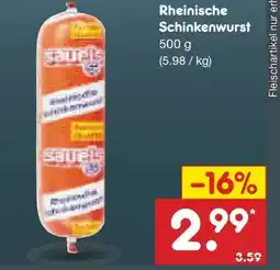 Netto Marken-Discount Sauels Rheinische Schinkenwurst Angebot