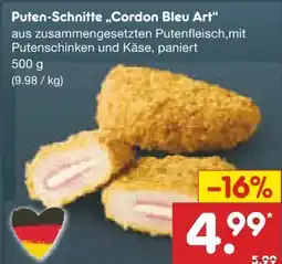 Netto Marken-Discount Puten Schnitte Art Cordon Bleu Angebot