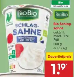 Netto Marken-Discount BioBio Bio-Schlagsahne Angebot