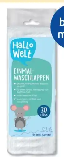 Budni Hallo Welt Einmal-Waschlappen Angebot