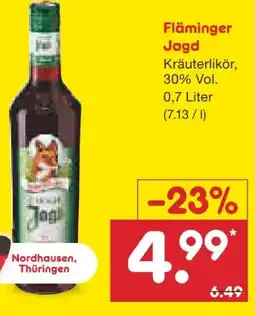 Netto Marken-Discount Fläminger Jagd Kräuterlikör Angebot